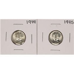 Lot of 1944-1945 Mercury Dime Coins