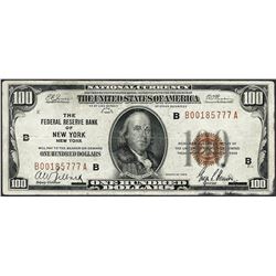 1929 $100 Federal Reserve Note New York