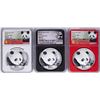 Image 1 : Lot of (3) 2018 China Panda Silver Coins NGC MS70 Early Releases