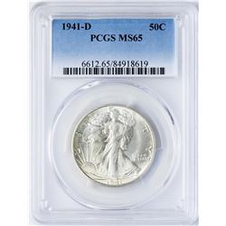 1941-D Walking Liberty Half Dollar Coin PCGS MS65