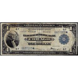 1918 $1 Federal Reserve Bank STAR Note Chicago