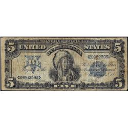 1899 $5 Indian Chief Silver Certificate Note