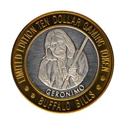 .999 Fine Silver Buffalo Bill's Jean, Nevada $10 Limited Edition Gaming Token