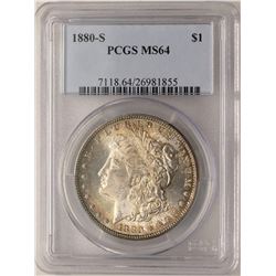 1880-S $1 Morgan Silver Dollar Coin PCGS MS64