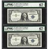 Image 1 : Lot of (2) 1957A $1 Silver Certificate Notes PMG Superb Gem Unc. 67EPQ