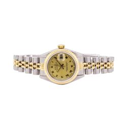 Rolex Ladies Oyster Perpetual Datejust Stainless Steel & 18KT Yellow Gold  Wrist