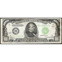 1934 $1,000 Federal Reserve Note New York