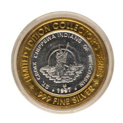 .999 Fine Silver St. Croix Chippewa Indians $10 Limited Edition Gaming Token