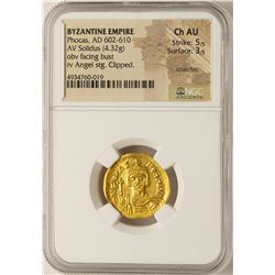 AD 602-610 Phocas Byzantine Empire Solidus Ancient Gold Coin NGC Choice AU