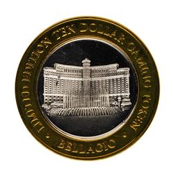 .999 Fine Silver Bellagio Las Vegas, Nevada $10 Limited Edition Gaming Token