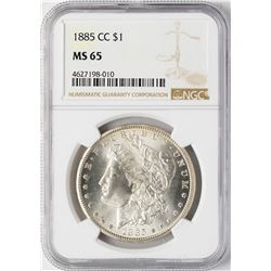 1885-CC $1 Morgan Silver Dollar Coin NGC MS65