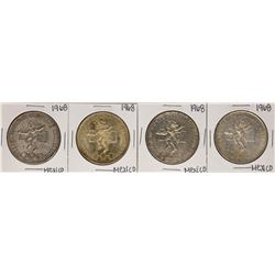 Lot of (4) 1968 Mexico 25 Pesos Olympics Commemorative Coins