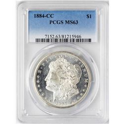 1884-CC $1 Morgan Silver Dollar Coin PCGS MS63