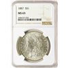 Image 1 : 1887 $1 Morgan Silver Dollar Coin NGC MS63