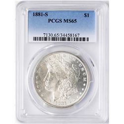 1881-S $1 Morgan Silver Dollar Coin PCGS MS65