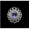 Image 2 : 14KT White Gold 2.12 ctw Tanzanite and Diamond Ring