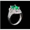 Image 4 : 2.95 ctw Emerald and Diamond Ring - 18KT White Gold