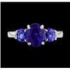 Image 2 : 2.59 ctw Tanzanite Ring - Platinum