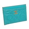 Image 3 : Chanel Turquoise Blue Lambskin Leather Camellia Flower Embossed Cardholder