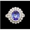 Image 2 : 14KT White Gold 2.18 ctw Tanzanite and Diamond Ring