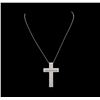 Image 1 : 1.93 ctw Diamond Cross Pendant With Chain - 18KT White Gold