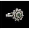 Image 1 : 0.42 ctw Sapphire and Diamond Ring - 14KT White Gold