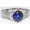 Image 2 : Rolex Mens SS Blue Vignette Diamond & Ruby Channel Set Diamond Datejust Wristwat