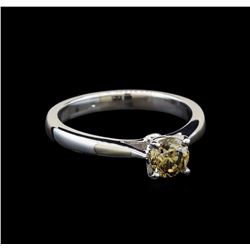 14KT White Gold 0.71 ctw Round Cut Fancy Brown Diamond Solitaire Ring