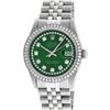 Image 2 : Rolex Mens Stainless Steel Green String Diamond 36MM Datejust Wristwatch