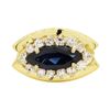 Image 1 : 1.8 ctw Diamond And Blue Sapphire Ring - 18KT Yellow And White Gold