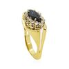 Image 4 : 1.8 ctw Diamond And Blue Sapphire Ring - 18KT Yellow And White Gold