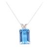 10.00 ctw Blue Topaz Pendant with Chain - 14KT White Gold