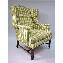 A GEORGE III STYLE MAPLE EASY CHAIR