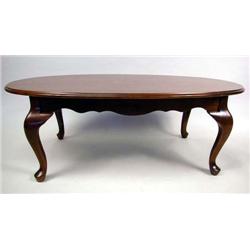 A QUEEN ANNE STYLE OVAL TOP LOW TABLE