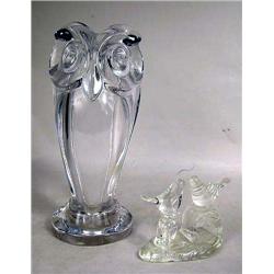 AN OWL-FORM CRYSTAL FIGURINE