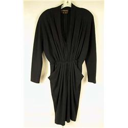 A DONNA KARAN BLACK WOOL DRESS