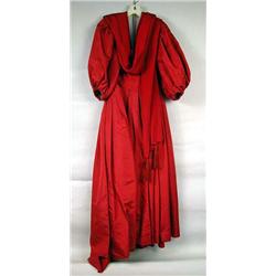 A PAULINE TRIGERE CRANBERRY BALL GOWN WITH MATCHI