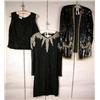 Image 1 : A SWEELO BLACK BEADED DRESS WITH SILVER SEQUINS T