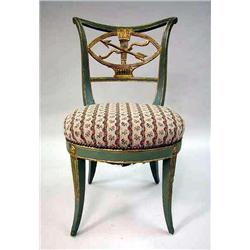 A NEOCLASSICAL GREEN-PAINTED AND PARCEL-GILT SIDE