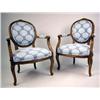 Image 1 : A PAIR OF SHELL UPHOLSTERED FAUTEUILS