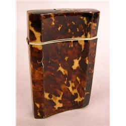 A TORTOISESHELL RECTANGULAR FORM TOBACCO BOX