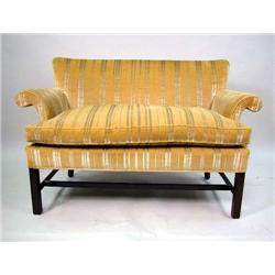 A GEORGE III STYLE MAHOGANIZED LOVE SEAT