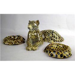 AN ITALIAN POTTERY LEOPARD