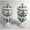 Image 1 : A PAIR OF ITALIAN POTTERY COVERED URNS