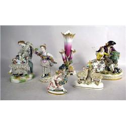 A GROUP OF ASSORTED GERMAN PORCELAIN FIGURAL GROU