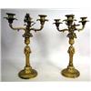 Image 1 : A PAIR OF NEOCLASSICAL GILT METAL THREE-LIGHT CAN