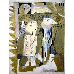 A COLLAGE ON CANVAS, TITLED "VJERENIC"
