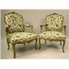 Image 1 : A PAIR OF LOUIS XV STYLE CARVED GILTWOOD FAUTEUIL