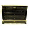 Image 1 : A NAPOLEON III BRASS INLAID EBONIZED MARBLE TOP C