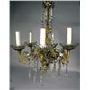 Image 1 : A SIX-LIGHT PATINATED METAL HANGING CHANDELIER
